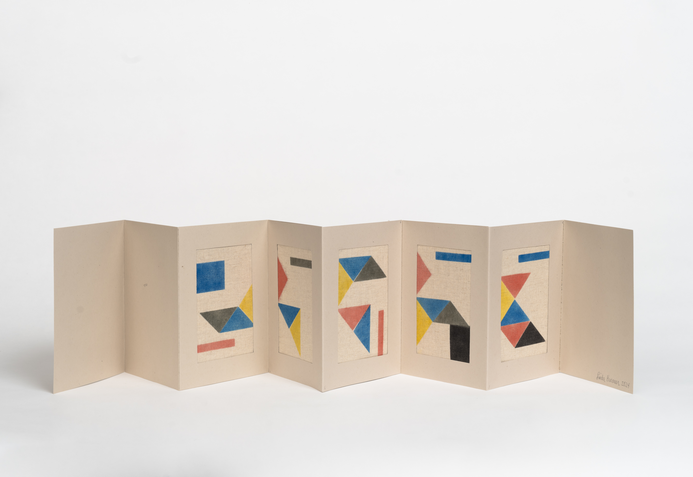 Linda Hanauer 01 Accordion Book with Pochoir Prints